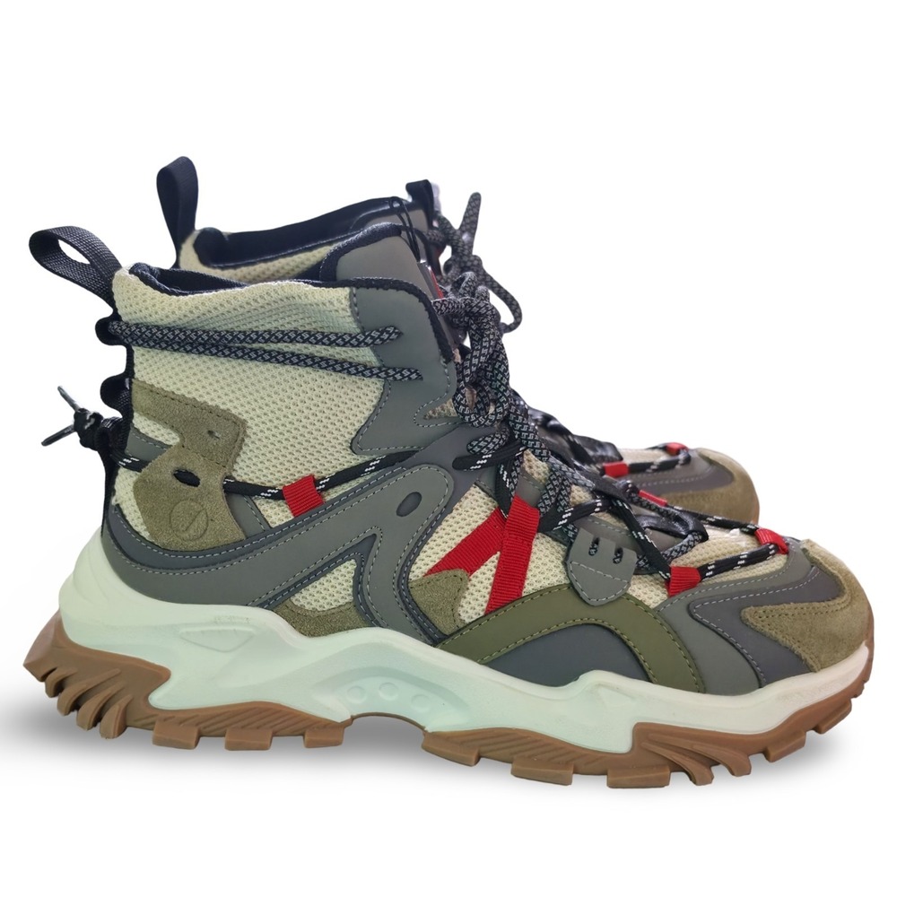 Javi Rescue Chunky High Top‎ Sneakers Mens Size 7 Olive Green Red Techwear Boots